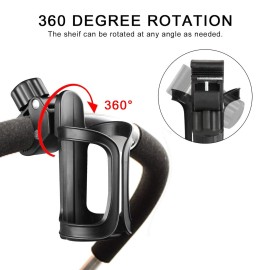 Accmor Stroller Cup Holder, Universal Cup Holder for Uppababy, Nuna, Doona Strollers, 360  Rotatable Bottle Holder for Stroller, Bike, Wheelchair, Walker, Scooter