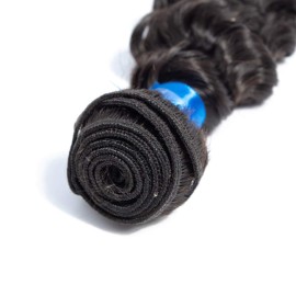 Cranberry Hair Virgin Brazilian Deep Wave 3 Bundles Human Hair Extensions Pack of 3 10Inch 12Inch 14Inch Unprocessed Deep Wave Weave Mixed Length Natural Black Color