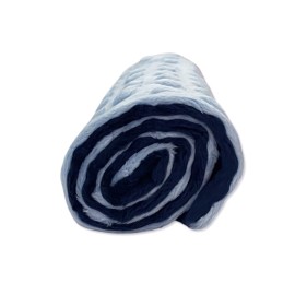 MEG ORIGINAL Minky Dot Crib Blanket, Navy Blue & Baby Blue, Reversible Baby Boy Blanket