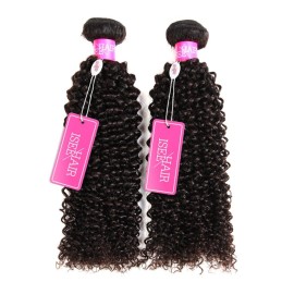 ISEE Hair 9A Grade Mongolian Kinky Curly Hair Extension Virgin Human Hair Weaving One Bundles Kinky Curly Virgin Hair 100% Human Hair Weaves Extension Mongolian Virgin Hair (24/26/28 Inch)