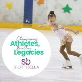 Sportybella Girls Hair Accessories - No Crease, No Tug Hair Ties and Ponytail Holders with Figure Skating Design (Blue/Silver), 6pcs