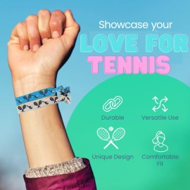Multi-Colored Tennis Hair Ties for Girls, No Crease Elastics with Tennis Racket Design, Ponytail Ties for Tennis Players (8 pcs) - by SPORTYBELLA Multi-Colored Tennis Hair Ties for Girls, No Crease Elastics with Tennis Racket Design, Ponytail Ties for Tennis Players (8 pcs) - by SPORTYBELLA