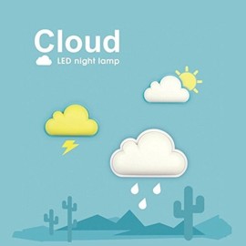 LoveNite Cloud Light Sensor Night Light for Baby Nursery Child,Intelligent LED Wall Lamp Plug in for Bedside Bedroom Hallway (White)