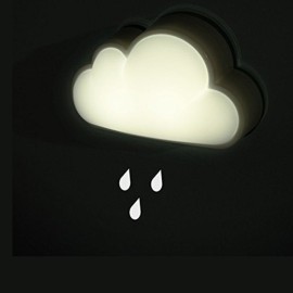 LoveNite Cloud Light Sensor Night Light for Baby Nursery Child,Intelligent LED Wall Lamp Plug in for Bedside Bedroom Hallway (White)