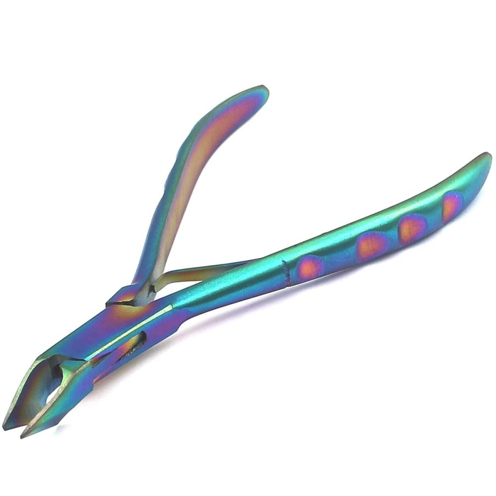 AAPROTOOLS Colorful Cuticle Nipper Manicure Nail Clipper Cutter Trimmer Manicure Nail Tool (Multicolor) Rainbow A+ Quality