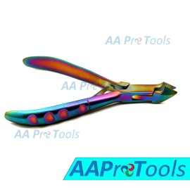 AAPROTOOLS Colorful Cuticle Nipper Manicure Nail Clipper Cutter Trimmer Manicure Nail Tool (Multicolor) Rainbow A+ Quality