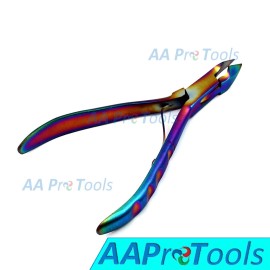 AAPROTOOLS Colorful Cuticle Nipper Manicure Nail Clipper Cutter Trimmer Manicure Nail Tool (Multicolor) Rainbow A+ Quality