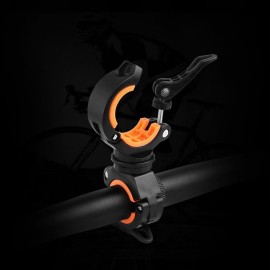 Vonpri [2 Pack] Flashlight Holder, Mount Bicycle Mounting Bracket Flashlight Holder Torch Clip 360 Rotation (Orange)