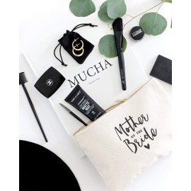 The Cotton & Canvas Co. Mother of the Bride Wedding Cosmetic Bag, Bridal Party Gift and Travel Make Up Pouch