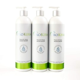 ProKera Hand & Body Moisturizer - Body and Hand Lotion for Dry Skin - Hydrating, Fragrance-Free, Non-Greasy with 3% Glycolic Acid - 16 oz (Pack of 3)