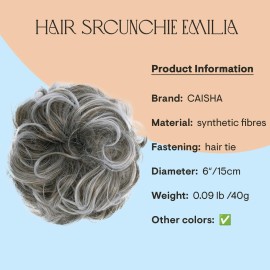 CAISHA Big Hairpiece Scrunchy Updo Bridal Hairstyle curly Messy Bun Light Brown Gray Mix G24E CAISHA Big Hairpiece Scrunchy Updo Bridal Hairstyle curly Messy Bun Light Brown Gray Mix G24E