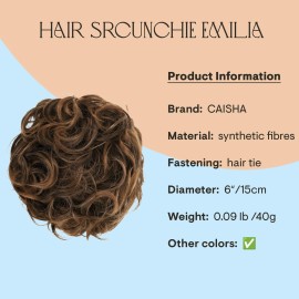 CAISHA Big Hairpiece Scrunchy Updo Bridal Hairstyle curly Messy Bun Brown Mix G23E