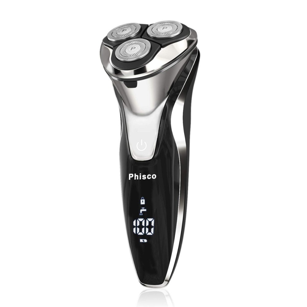 Phisco Electric Razor for Men - Precision Shavers for Man, Fast Charging, Cordless Wet & Dry Razors with Pop-Up Trimmer, USB Plug-and-Play, LED Display
