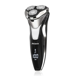 Phisco Electric Razor for Men - Precision Shavers for Man, Fast Charging, Cordless Wet & Dry Razors with Pop-Up Trimmer, USB Plug-and-Play, LED Display