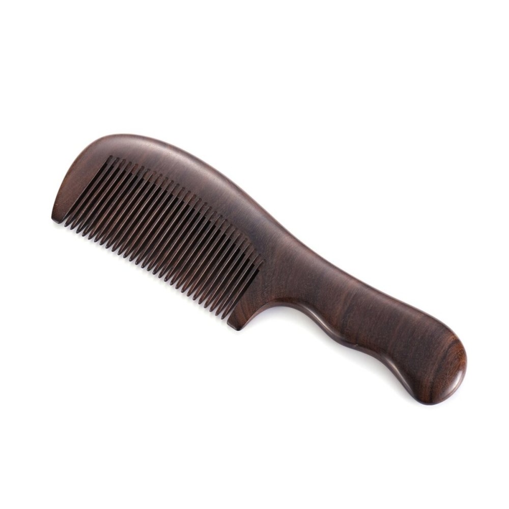 Large-Size Natural CHACATE PRETO Wooden Comb - Exquisite Workmanship Smooth Mellow Handle- Handmade No Static Fine Tooth Hair Comb