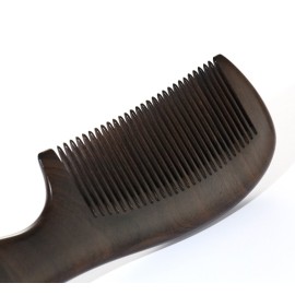 Large-Size Natural CHACATE PRETO Wooden Comb - Exquisite Workmanship Smooth Mellow Handle- Handmade No Static Fine Tooth Hair Comb