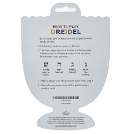 The Dreidel Company Wood Multi-Colored Dreidels Medium Sized Hanukkah Draydels with English Transliteration - (Pack of 4)