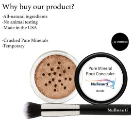 Root Touch Up and Concealer Powder - 11 True-to-Nature Shades - Zero Fragrance, Talc or Parabens - Hairline Powder With Brush by NuBeauti (Blonde) Root Touch Up and Concealer Powder - 11 True-to-Nature Shades - Zero Fragrance, Talc or Parabens - Hairline Powder With Brush by NuBeauti (Blonde)