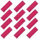 Kenz Laurenz 3 Cotton Headbands Pack Stretch Elastic Yoga Soft and Stretchy Sports Sweatbands Fashion Headband for Teens Women Girls (12 pc Headbands, Hot Pink)