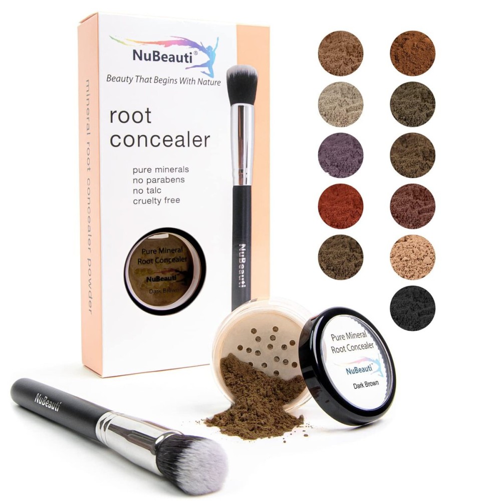 NuBeauti Root Touch Up Powder - True-to-Nature Hairline Concealer with 11 Shades - Fragrance-Free, Talc-Free, Paraben-Free (With Brush, Dark Brown) NuBeauti Root Touch Up Powder - True-to-Nature Hairline Concealer with 11 Shades - Fragrance-Free, Talc-Free, Paraben-Free (With Brush, Dark Brown)