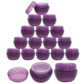 Beauticom 24 Pieces 50G/50ML PURPLE Color Frosted Container Jars with Inner Liner for Lotion, Toners, Lip Balms, Makeup Samples - BPA Free