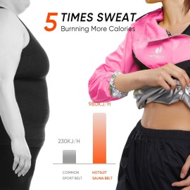 HOTSUIT Sauna Suit Women Weight Loss Boxing Gym Sweat Suits Workout Jacket, Rose Red, M