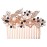 EVER FAITH Wedding Side Comb Rhinestones Crystal Vintage Flower Bridal Hair Clips Accessories for Bride Bridesmaids Blue Rose Gold-Tone