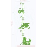 Farm Tractor Growth Chart Vinyl Height Ruler Boy Bedroom Dcor Wall Decals Lime Green