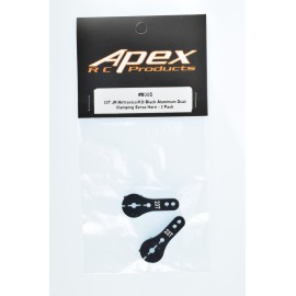 Apex RC Products 23T for JR/Airtronics/KO Black Aluminum Dual Clamping Servo Horn - 2 Pack 8005