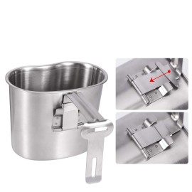 Goetland Stainless Steel WWII US Army Canteen Water Bottle Military Canteen Kit 1QT with 0.5QT Cup Nylon Pouch G.I.