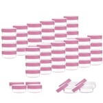 ZEJIA 3 Gram Sample Containers with Lids, 50 Count Tiny Sample Jars, 3ML Makeup Cosmetic Containers for Lip Balms, Lotion, Powder, Beauty Products(Pink Lids)