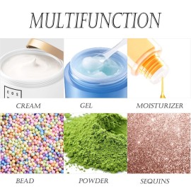 ZEJIA 3 Gram Sample Containers with Lids, 50 Count Tiny Sample Jars, 3ML Makeup Cosmetic Containers for Lip Balms, Lotion, Powder, Beauty Products(Pink Lids)