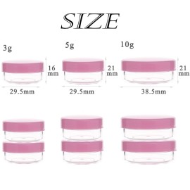 ZEJIA 5 Gram Sample Containers with Lids, Mini Makeup Containers, Empty Plastic Travel Cosmetic Containers with Labels(50 Count, Pink Lid) ZEJIA 5 Gram Sample Containers with Lids, Mini Makeup Containers, Empty Plastic Travel Cosmetic Containers with Labels(50 Count, Pink Lid)