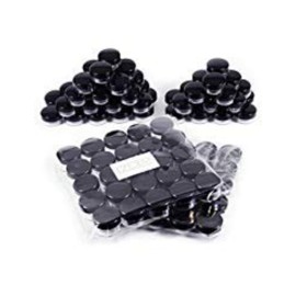 ZEJIA 3 Gram Sample Containers with Lids, 100 Count Tiny Sample Jars, 3ML Makeup Cosmetic Containers for Lip Balms, Lotion, Powder, Beauty Products(Black Lids)