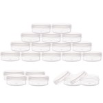 ZEJIA 10 Gram Sample Containers, 20 Count Cosmetic Containers with Lids, Refillable Empty Sample Jars, Small Plastic Containers with Lids (Clear)