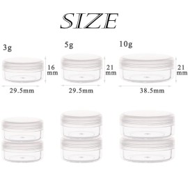 ZEJIA 10 Gram Sample Containers, 20 Count Cosmetic Containers with Lids, Refillable Empty Sample Jars, Small Plastic Containers with Lids (Clear)