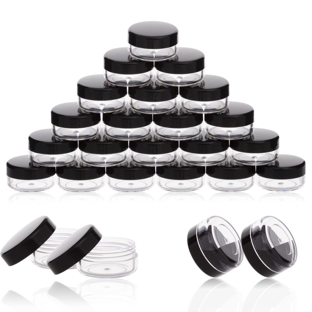 ZEJIA 3 Gram Sample Containers with Lids, 50 Count Tiny Sample Jars, 3ML Makeup Cosmetic Containers for Lip Balms, Lotion, Powder, Beauty Products(Black Lids) ZEJIA 3 Gram Sample Containers with Lids, 50 Count Tiny Sample Jars, 3ML Makeup Cosmetic Containers for Lip Balms, Lotion, Powder, Beauty Products(Black Lids)