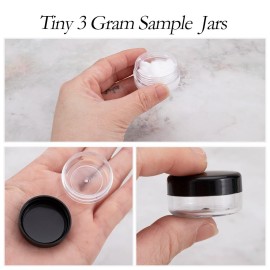 ZEJIA 3 Gram Sample Containers with Lids, 50 Count Tiny Sample Jars, 3ML Makeup Cosmetic Containers for Lip Balms, Lotion, Powder, Beauty Products(Black Lids) ZEJIA 3 Gram Sample Containers with Lids, 50 Count Tiny Sample Jars, 3ML Makeup Cosmetic Containers for Lip Balms, Lotion, Powder, Beauty Products(Black Lids)