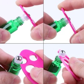 MaxMau 24 Pack Essential Oils Roller Bottles,5ml Colourful Roll On Bottles Steel Roller Balls Metal Cap for Aromatherapy Perfume