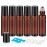 ZEJIA 10ml Roller Bottles for Essential Oils, 6 Pack Glass Roll on Bottles, Refillable Perfume Bottle, with Stainless Steel Roller Balls, 2 Droppers, 1 Opener, Labels(Amber)