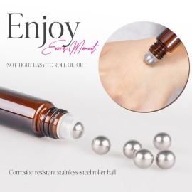 ZEJIA 10ml Roller Bottles for Essential Oils, 6 Pack Glass Roll on Bottles, Refillable Perfume Bottle, with Stainless Steel Roller Balls, 2 Droppers, 1 Opener, Labels(Amber) ZEJIA 10ml Roller Bottles for Essential Oils, 6 Pack Glass Roll on Bottles, Refillable Perfume Bottle, with Stainless Steel Roller Balls, 2 Droppers, 1 Opener, Labels(Amber)