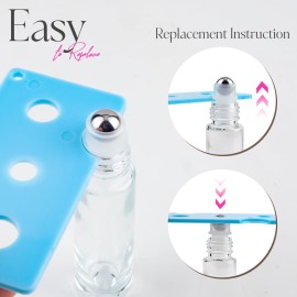 ZEJIA 10ml roller bottles for essential oils, 12 Pack Clear Roll on Bottles, Thick Glass Roller Bottles for Oils, with Stainless Steel Roller Balls, 2 Droppers