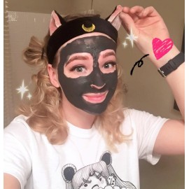 Ziper Cute Cat Usagi Moon Cosmetic Hairband shower headband (Black) Ziper Cute Cat Usagi Moon Cosmetic Hairband shower headband (Black)