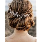 fxmimior Bridal Wedding Headpiece Hair Vine Crystals Rhinestone Headband Tiara Wedding Party Evening Hair Accessory (rose gold)