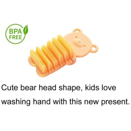 JINCH Nail Scrubber Brush Kids, Finger Nails Scrub Scrubbing Cleaning Washing Brushes with Soft Bristle for Baby and Children, Animal Style and 2 Colors Choice (Yellow)