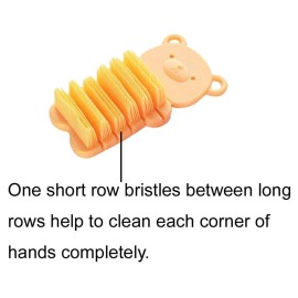 JINCH Nail Scrubber Brush Kids, Finger Nails Scrub Scrubbing Cleaning Washing Brushes with Soft Bristle for Baby and Children, Animal Style and 2 Colors Choice (Yellow)