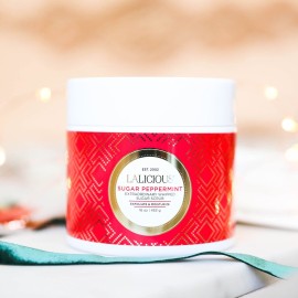 LaLicious Sugar Peppermint Extraordinary Whipped Sugar Scrub - Cane Sugar Body & Foot Scrub, Exfoliating & Moisturizing Skin Care with Coconut Oil & Honey, No Parabens (2oz)