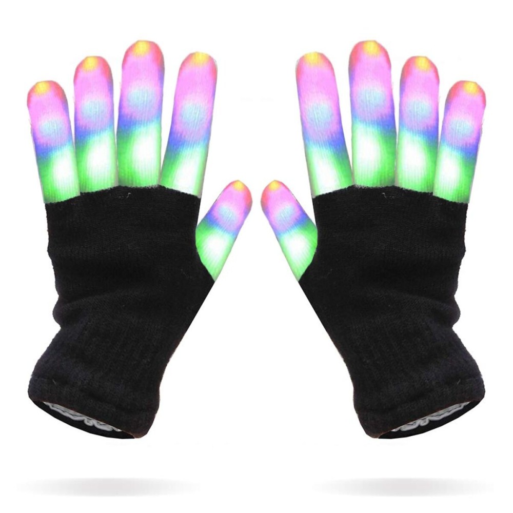 Luwint LED Colorful Flashing Finger Lighting Gloves, Glow Rave Cool Toys for Adult Teens