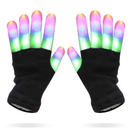 Luwint LED Colorful Flashing Finger Lighting Gloves, Glow Rave Cool Toys for Adult Teens