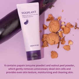 Papa Recipe Eggplant Mud Cream Mask, Hydrating Wash Off Pack, Pore Cleansing Exfoliator, Korean Skin Care for Men and Women,100ml fl oz